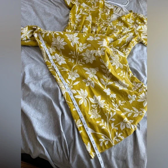 Anthropologie Women’s Somerset Wide Leg Jumpsuit in Chartreuse Pockets M Boho - Picture 12 of 15